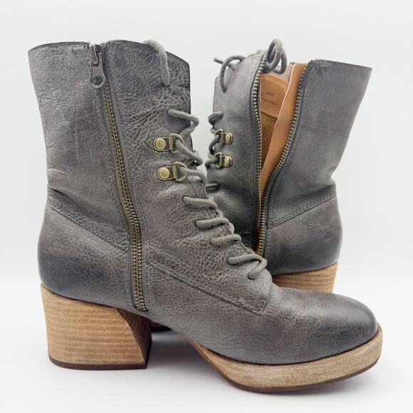 Kork-Ease Womens Raleigh Ankle Boots US 6.5 M EU 37 Dark Grey Leather GUC - Picture 4 of 15